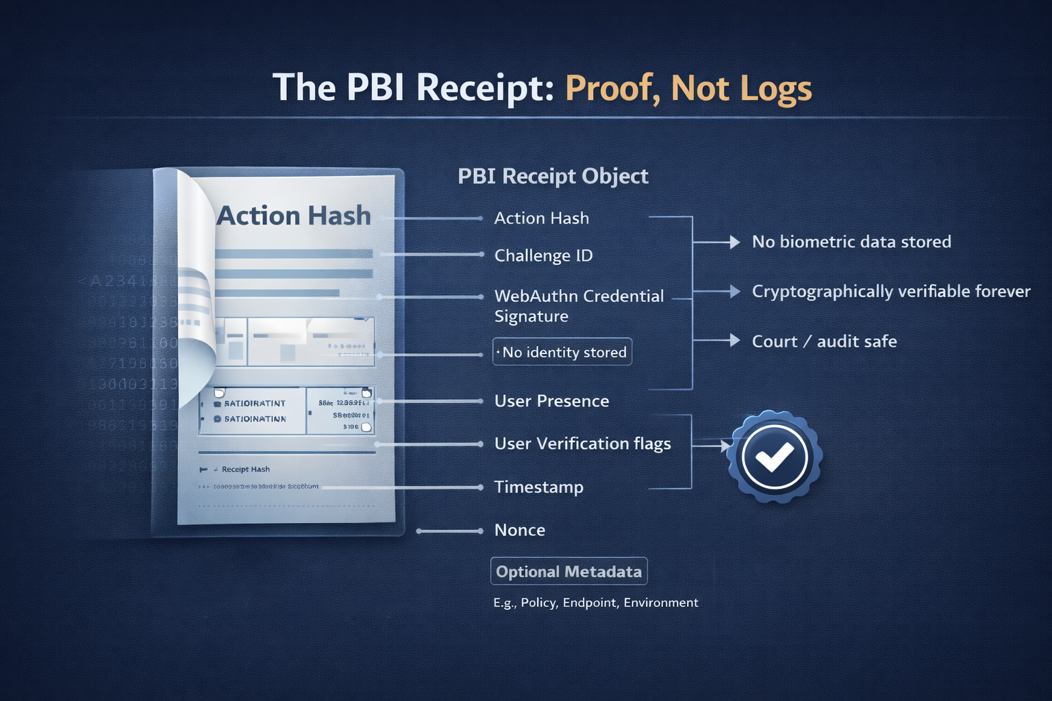PBI Receipt Anatomy: Proof, Not Logs